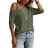 Damen Freizeit Asymmetrisches Off-Shoulder Kurzarm Top