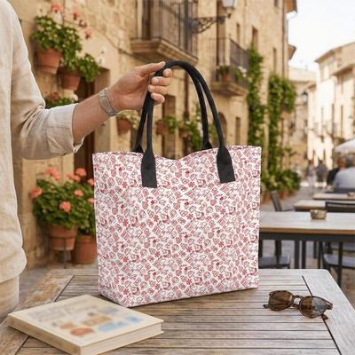  Christmas Pattern Tote Bag Large Capacity Shoulder Bag for Casual Daily Use