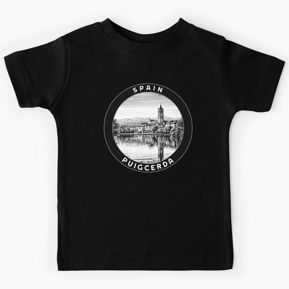Puigcerda Spain Linocut Style  Kids T-Shirt 160