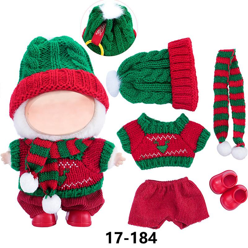 New Christmas Clothes For 17cm Labubus Mini Doll Clothes Outfit Hat Clothes for Labubu I II III Doll Accessories Party Game Toys