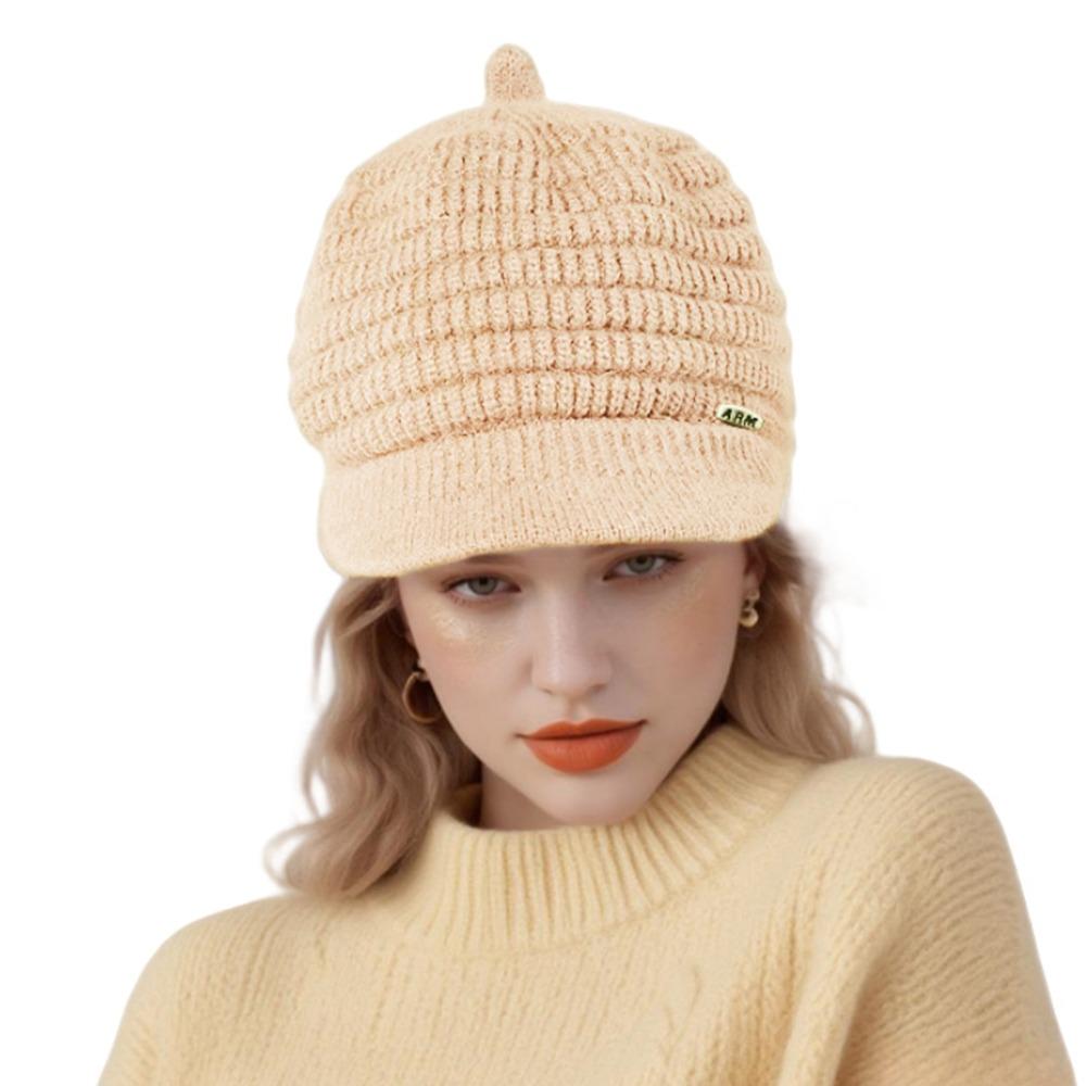 Solid Color Beanie Cap Wool Snow Ski Caps Fashion Newsboy Beret  Winter