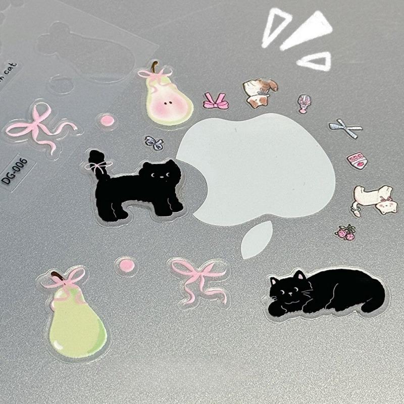 Ballet-style Baby Cat Flat Sticker - Three-dimensional  Cute and Seamless CCD Mobile Phone and Computer DIY Sticker