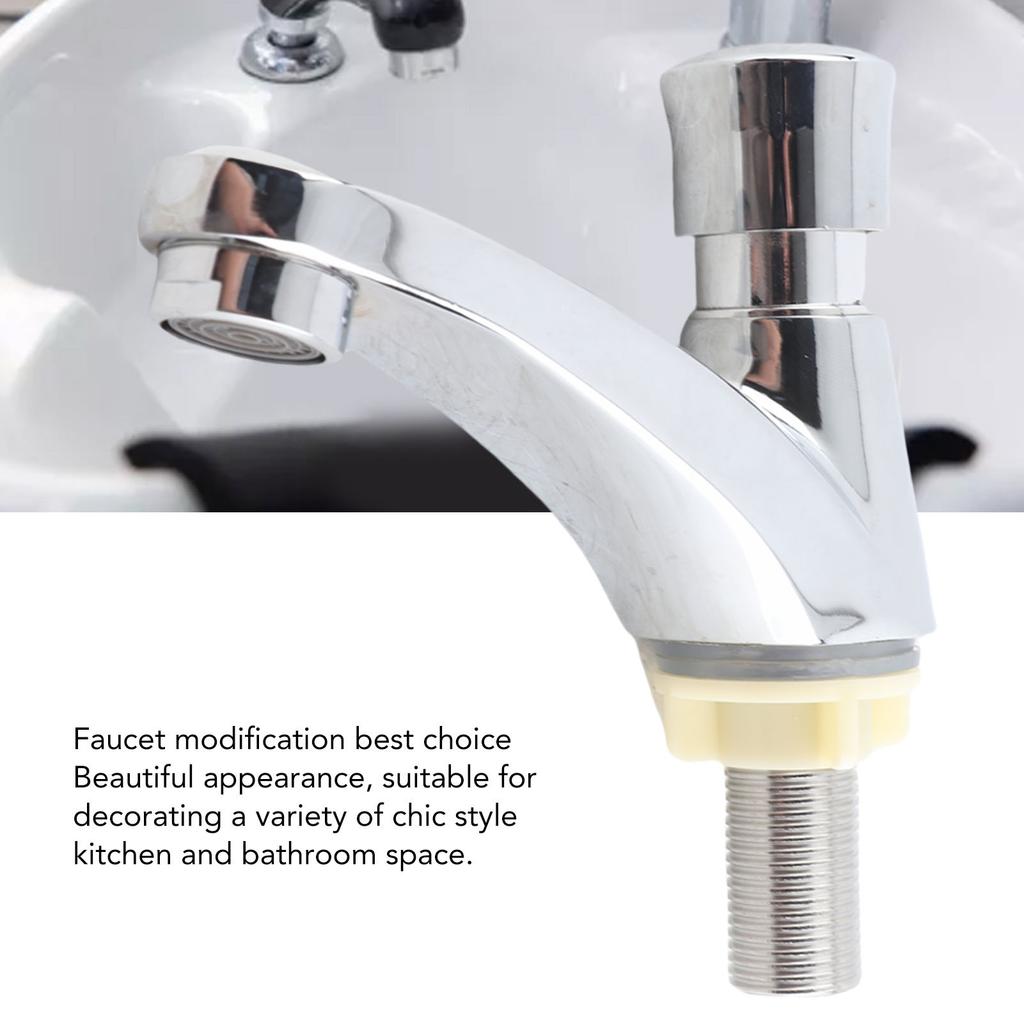 Basin Sink Tap Home Faucet Time Delay Faucet Copper Self Closing Single Cold Sink Taps for Home Kitchen Public