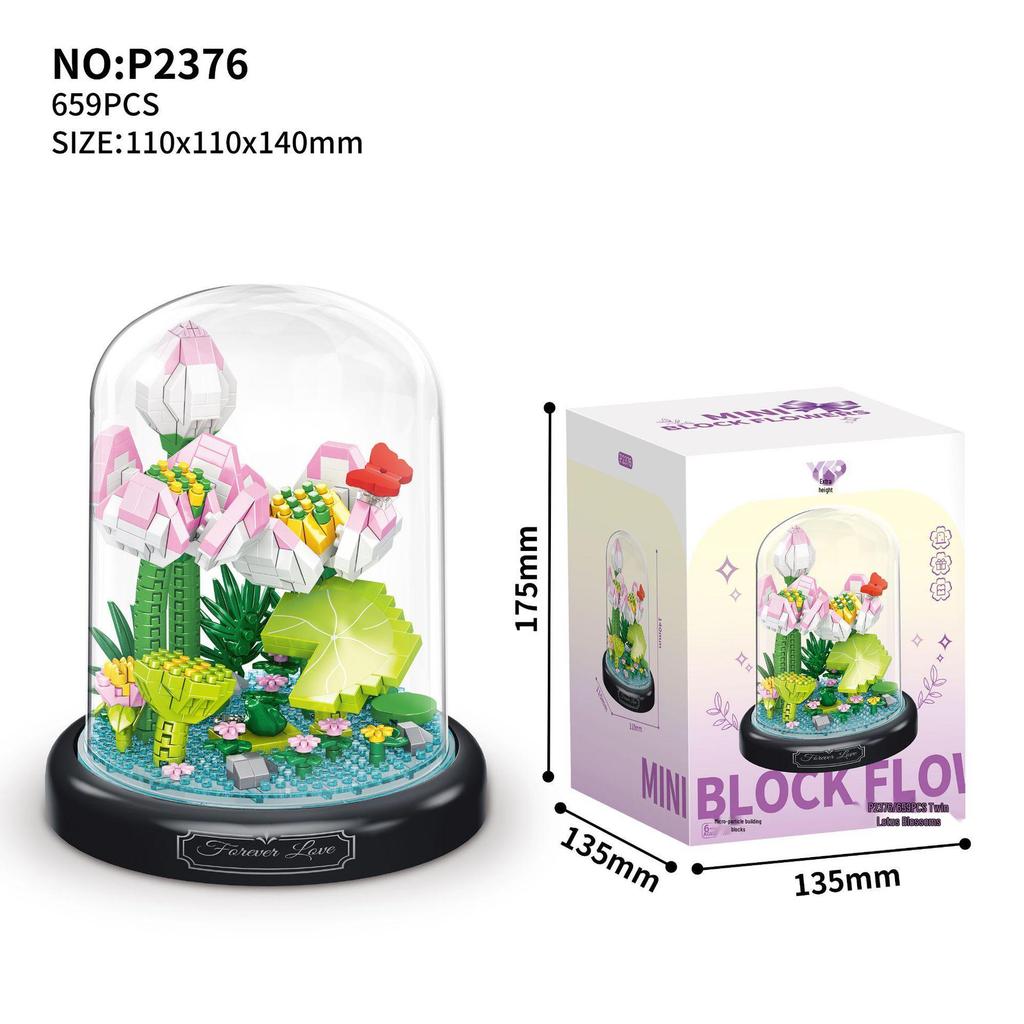 Ewiger Rosenstrauß Bausteine - Kompatibel mit Lego, Perfektes Geburtstagsgeschenk für Mädchen