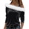 Damen Modisch Lässig Weihnachten Langärmlig Faux Besatz Elegant Weich Bequem Pullover