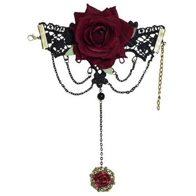 Rosenblumen-Armband Punk-Handschuhe Gothic-Ringe Armreif Dunkle Serie Handgelenk-Schutz