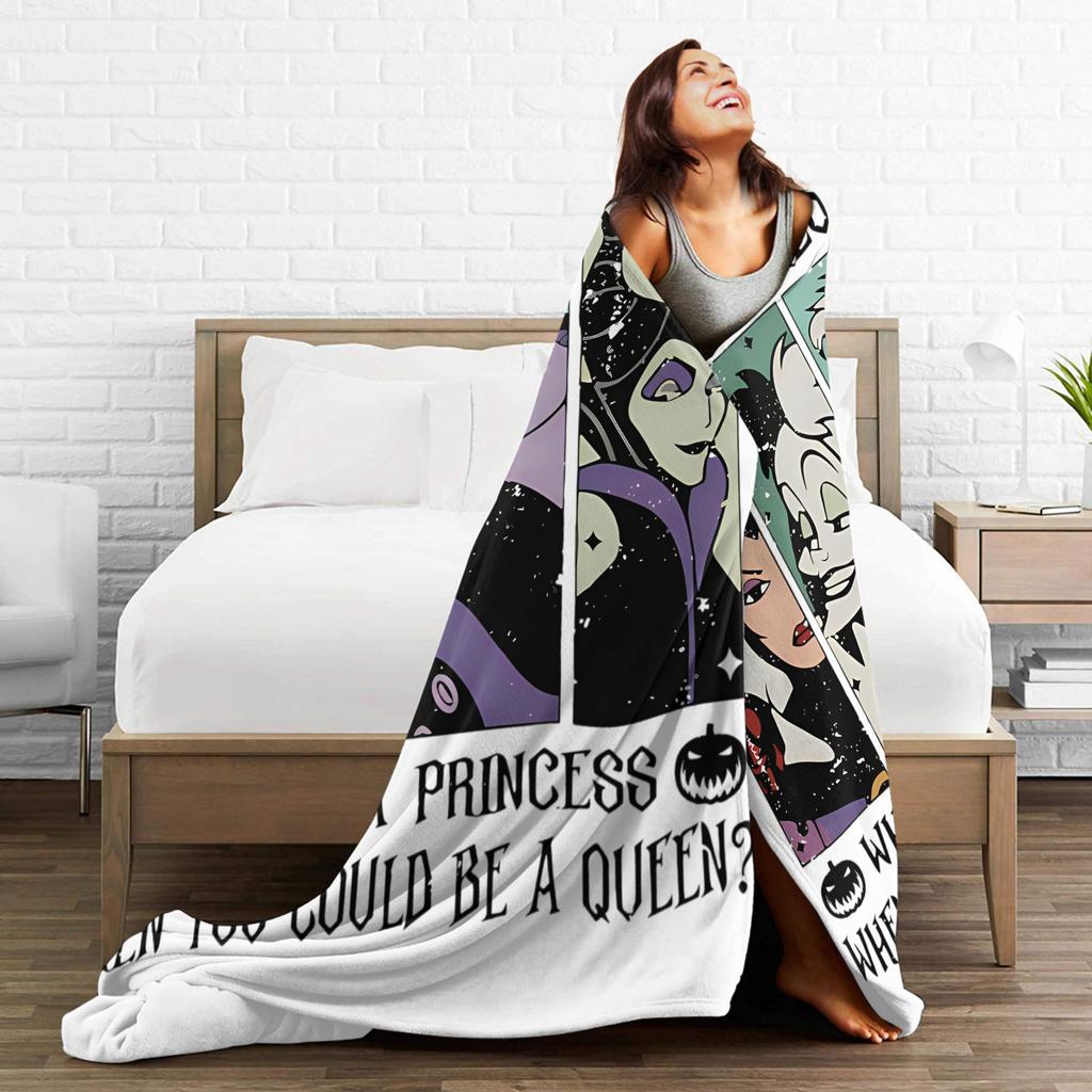Villains Bad Witches Club Coperta Copriletto Pile Corallo Regina Cattiva Ursula Malefica Coperte Morbide Ultra Morbide Tappeto per Divano Pezzo