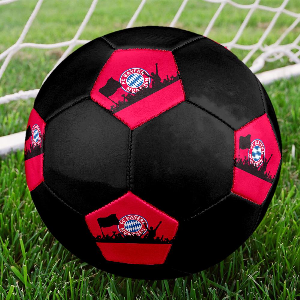 FC Bayern Munich Soccer Ball, Colorful, Suitable for All Ages, Machine-stitched, PVC Material, Competition Grade, Durable and High Bounce