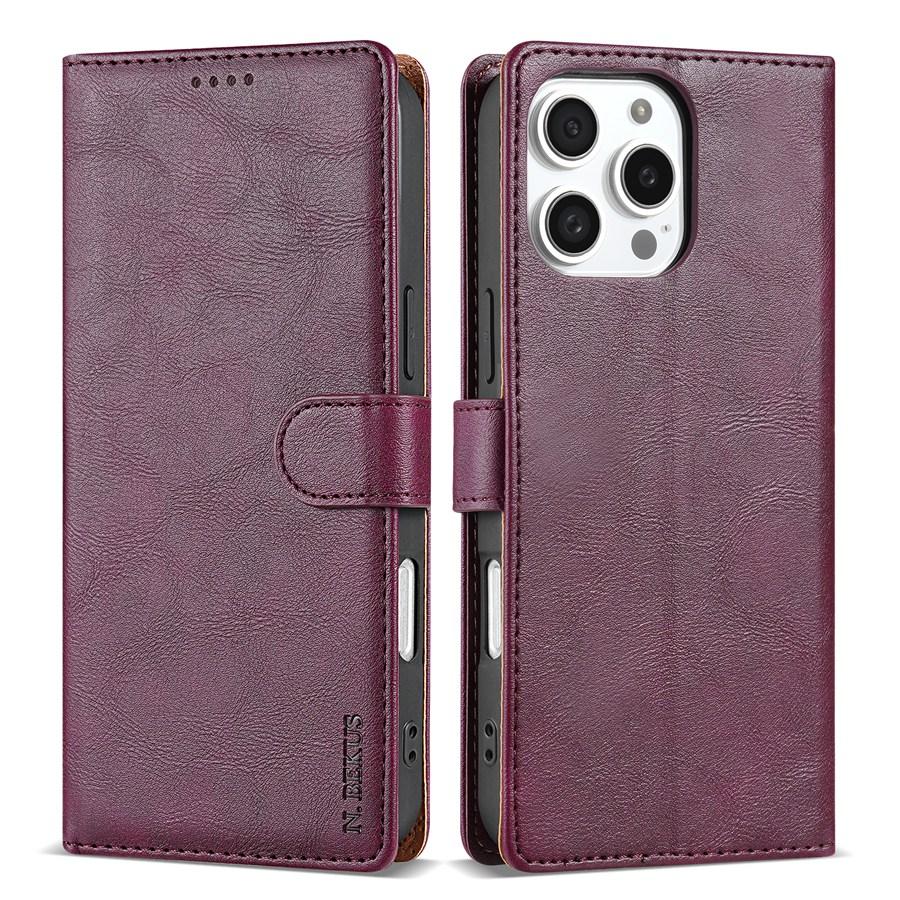 Lujosa funda de piel sintética para teléfono con hebilla de cierre magnético de seguridad para iPhone, Samsung, Google, Motorola Slim Premium, tarjetero para 3 tarjetas y billetera con soporte
