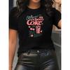 Women'S Cherry Cola Printed Short-Sleeve Round Neck T-Shirt - Sporty And Casual Style, Soft And Breathable, Featuring a Printed Design That Is Elegant