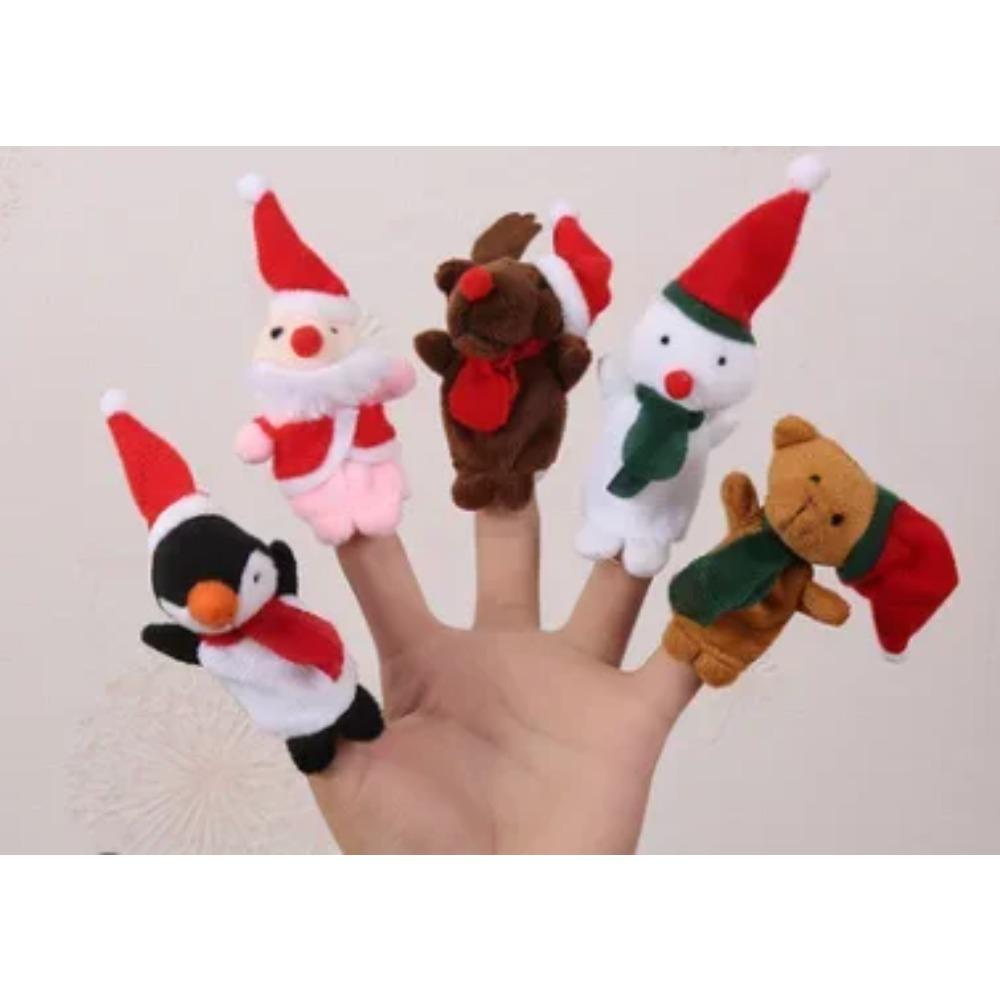 10 יחידות בובות אצבע חיות סט בובת קטיפה לתינוק יד מצוירת בובות יד משפחתיות חזירים בד תיאטרון צעצועים חינוכיים לילדים