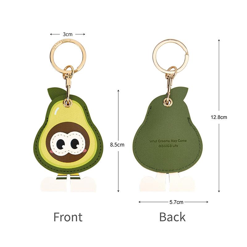 Bamen Bug Club Cartoon Access Control Card Leather Case Keychain Creative Cute Girl Key Pendant Bag Hanging Personalized Gifts