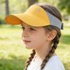 Korean Style Kids Empty Top Sun Hat Contrast Color UV Protection Seamless Sun Hat Breathable Adjustable Visor Cap for Children