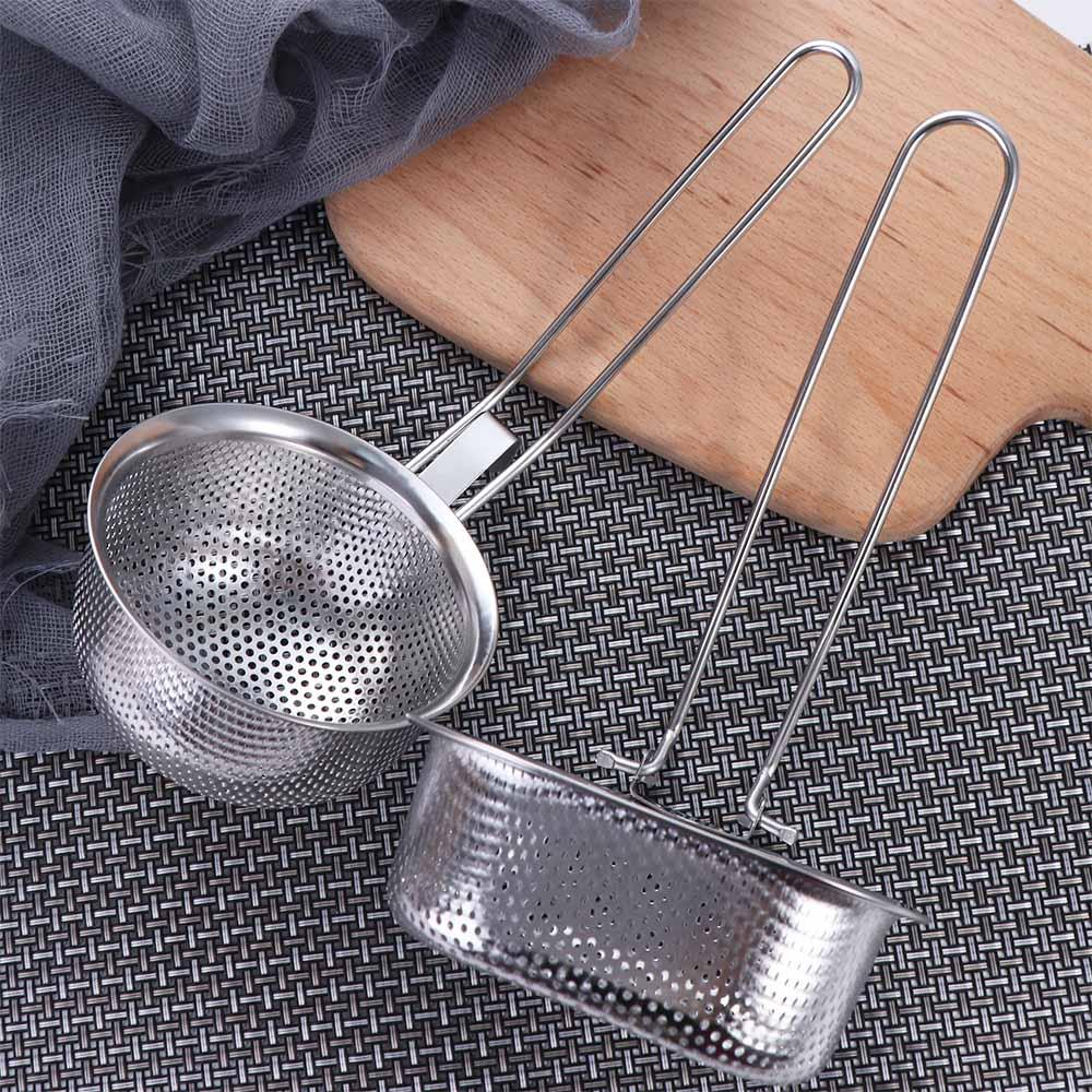 Round/Square Colander Stainless Steel Fried Net Sieve Spoon Tableware Frying Filter  Restaurant