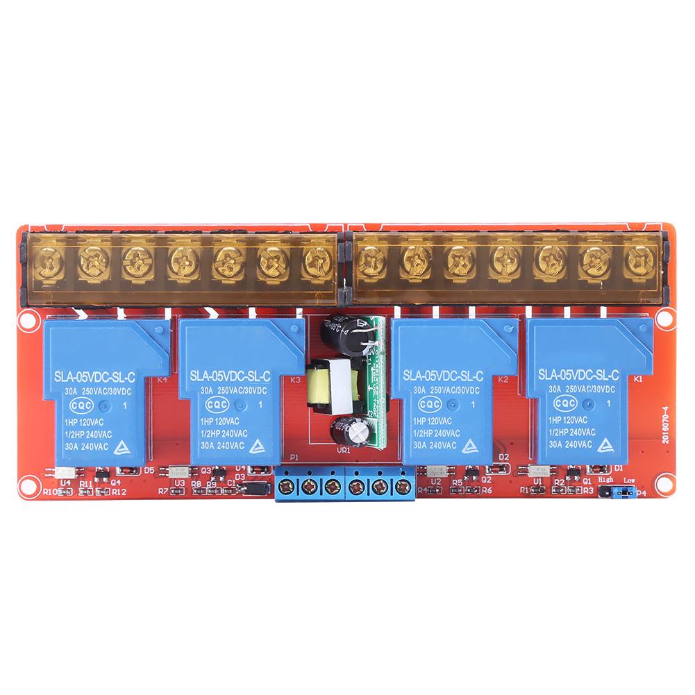 4 Channel Relay Module, Compatible for Relays AC 100V To 250V 30A, Perfect Relay