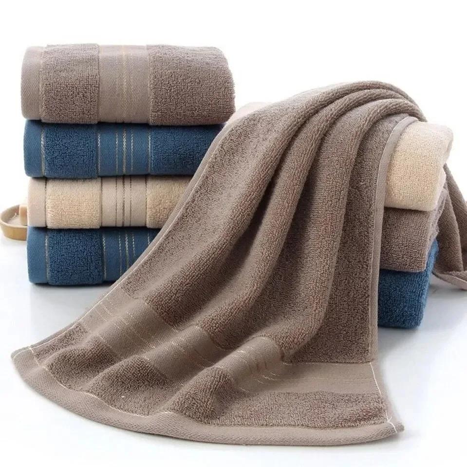 

Solid Beach Towel Color For Home & Garden Large Hand Towels Bath Sauna Serviettes Textile 2 Pcs Bathroom Supplies Soft Cotton 34x75cm