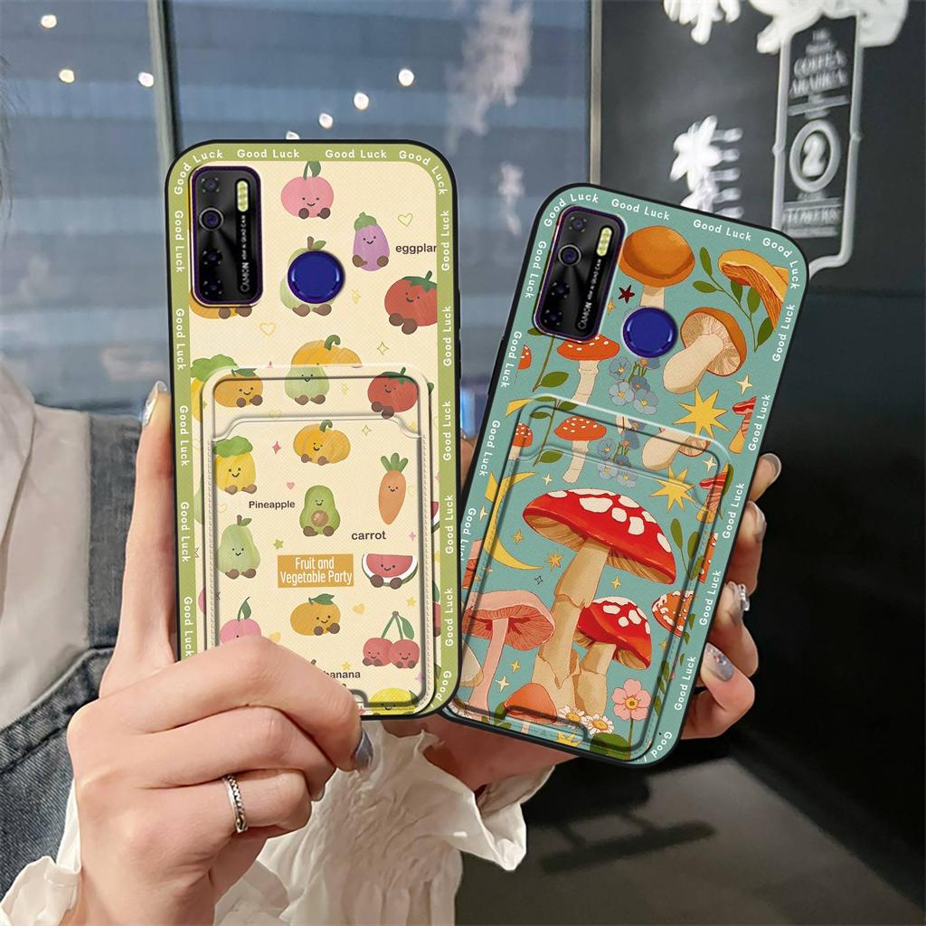 Back Cover Card Slot Phone Case For Tecno Camon15/15Air/16S/KD7H/CD6/CD7/Spark5/5Pro Cartoon Card Bag Waterproof Cover