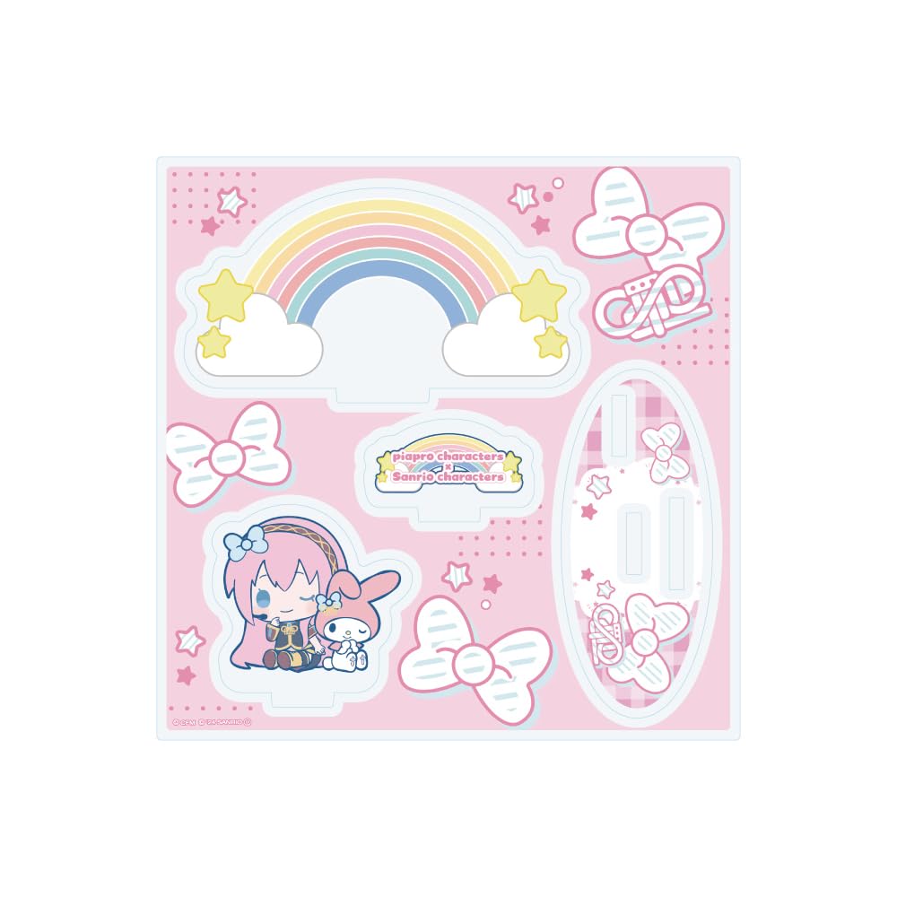 Персонажи Piapro x Персонажи Sanrio 04 Мегурине Лука x Моя Мелоди [Иллюстрация-коллаборация] Акриловая подставка-пластина
