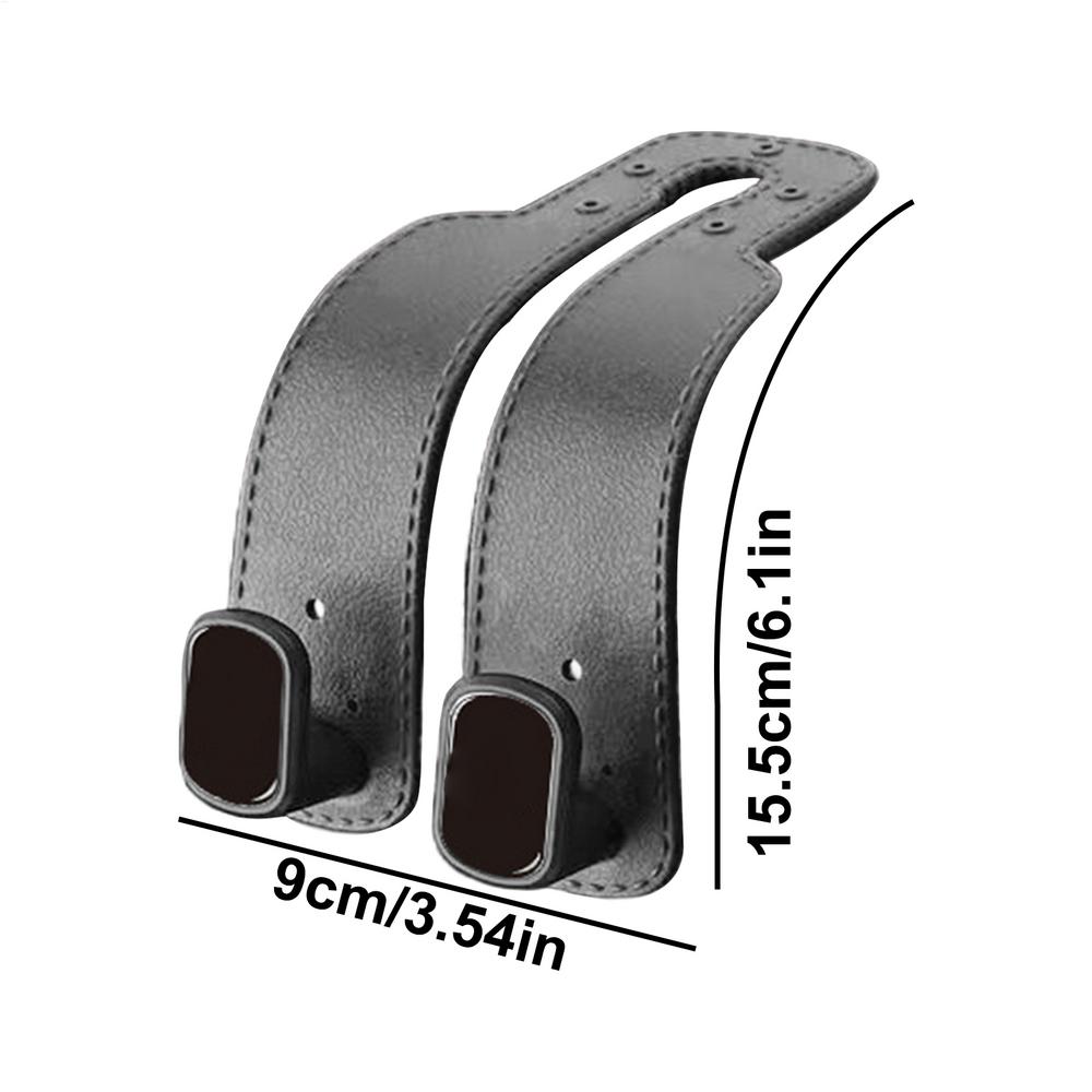 

Universal PU Leather Car Seat Headrest Hook 2 in 1 Alloy Car Seat Back Hook for Bag Backpack Coat Double Hook Car Seat Hanger сірий колір
