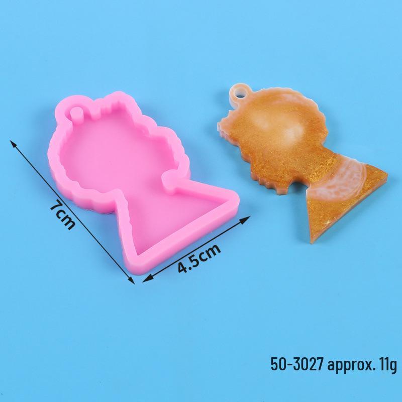 

SkeRen Head Keychain Crystal Epoxy Mold: Creative Head Aroma Wax Pendant Silicone Mold Series