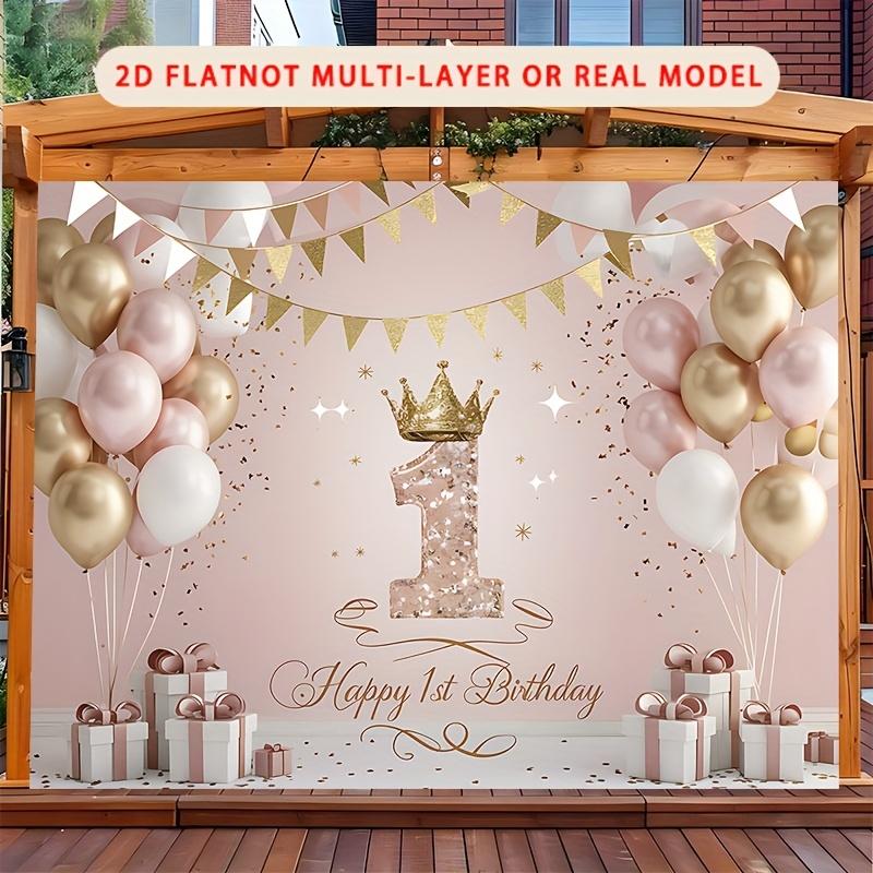 One Party Banner Background Decoration for a Happy One-year-birthday Party Background Photo Props Polyester Banner Decoration