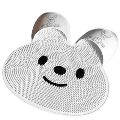 Bunny Shape Foot Scrubber Mat Soft Silicone Bristles Exfoliating Achy Feet Soothing Dead Skin Removal Non Slip Suction Cup Bathroom Feet Massager Mat