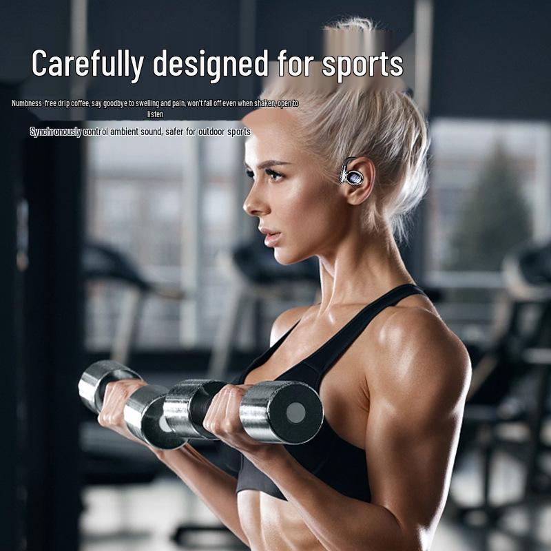 Wireless In-Ear Clip-on Sport Earbuds with Ultra-Long Battery Life, Compatible with Apple and Huawei