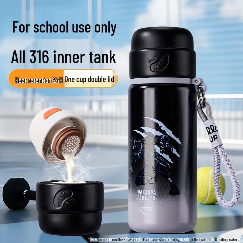 Kids 316 Stainless Steel Double-Lid Insulated Water Bottle