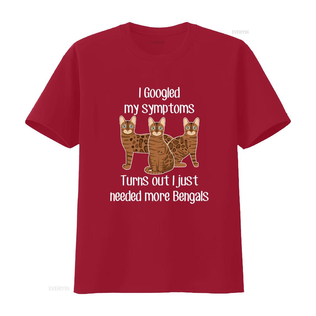 Bengal Cat T Shirt Funny Lover Design Cute Pet Mom Dad Animal I Googled Symptoms Needed More Bengals Vintage Washed