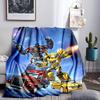 Trans-formers Adventure Throws Blanket Flannel Blankets Plush for Couch Bed Gifts for Men Women Travel picnic blanket Christmas fan gifts