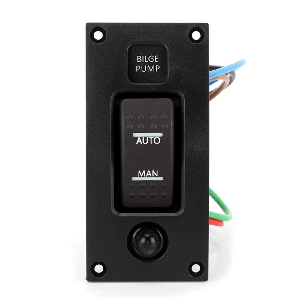 On Off On Rocker Pump Switch LED Illuminated Switch Panel With Breaker Watercraft Control