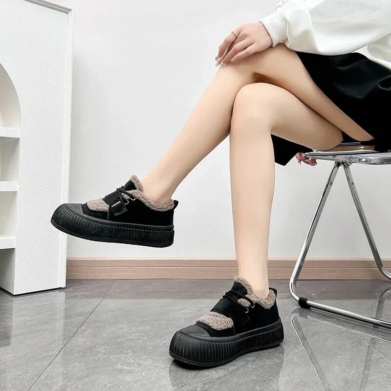 Zimní dámské palformové bavlněné boty Udržují teplo Plus Sametové Nízké tenisky pro ženy Venkovní Ležérní Vycházkové boty Kotníkové boty