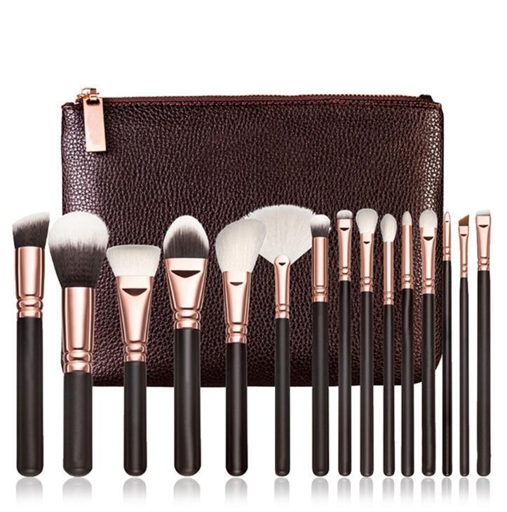 

15PCS Makeup Brushes Set with Bag Foundation Blending Cosmetic Brush Tool Set Toiletry Kit