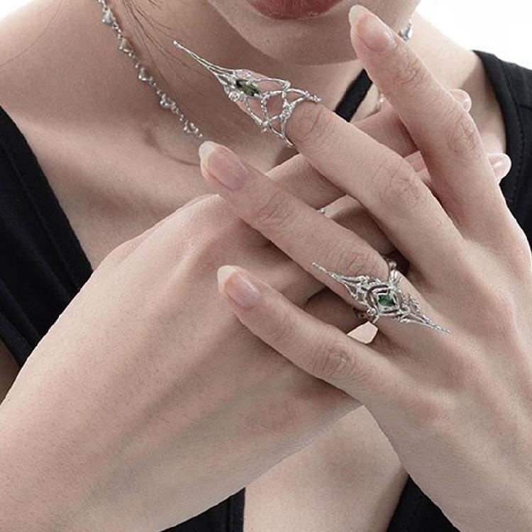 Set of 2 Unique Hollow Finger Tip Bone Rings Fashion Joint Open Ring Comfortable Holllow Rhinestones Rings Accessories