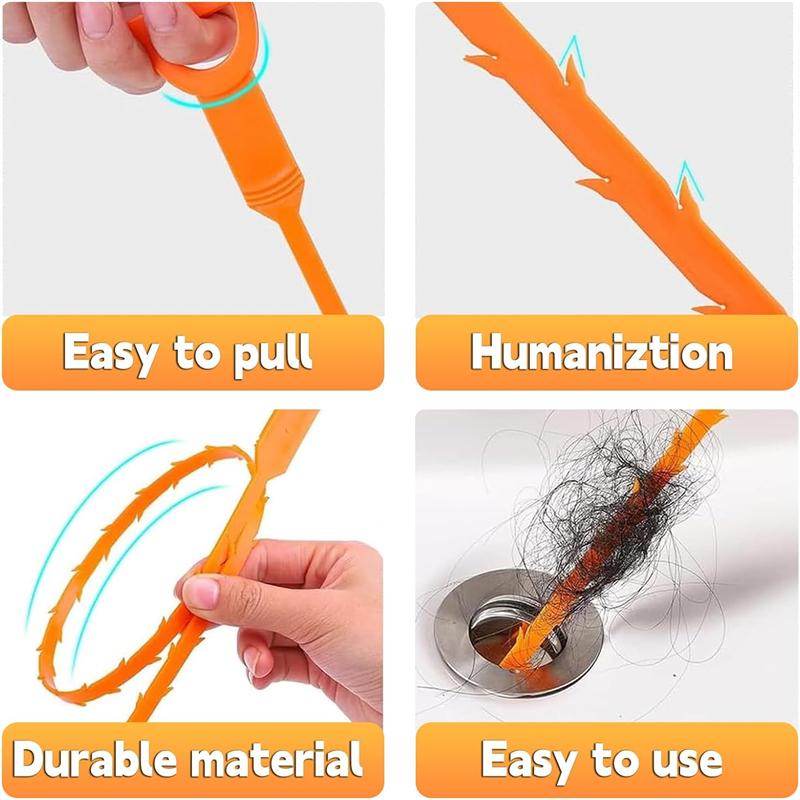 3ks Flexibilní čistič odtoku dřezu Odstraňovač ucpaných dlouhých vlasů Odstraňovač ucpaných čističů