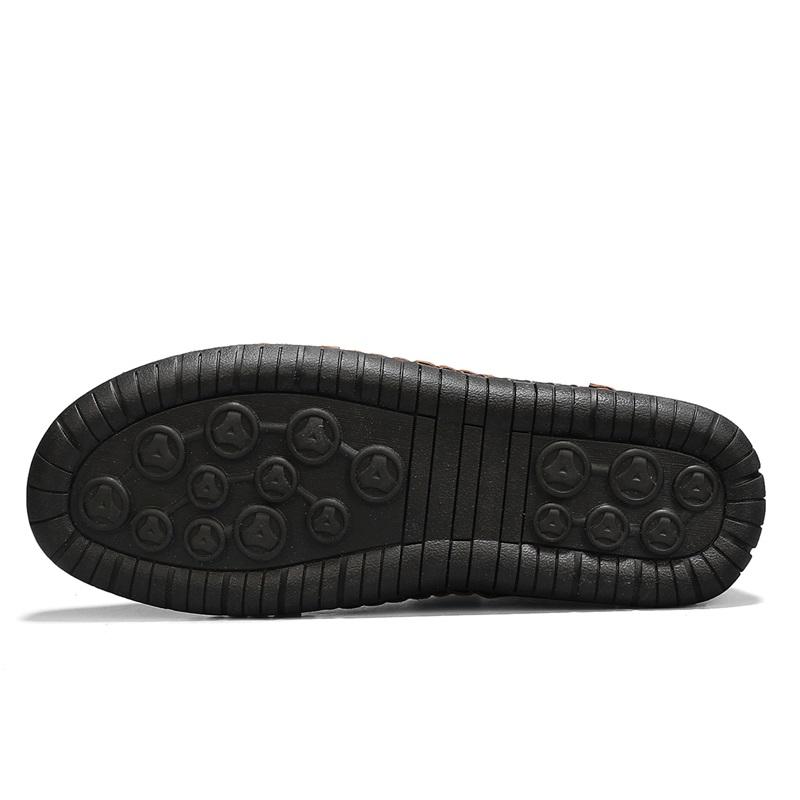 Men's Comfortable Casual Leather Shoes Male Flat Daily Office Driving Shoes Outdoor Street Walking Travel Shoes Plus Size