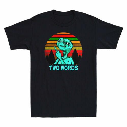 UFO Alien Two Words Middle Finger Vintage Gift Men s Cotton Short Sleeve T-Shirt M