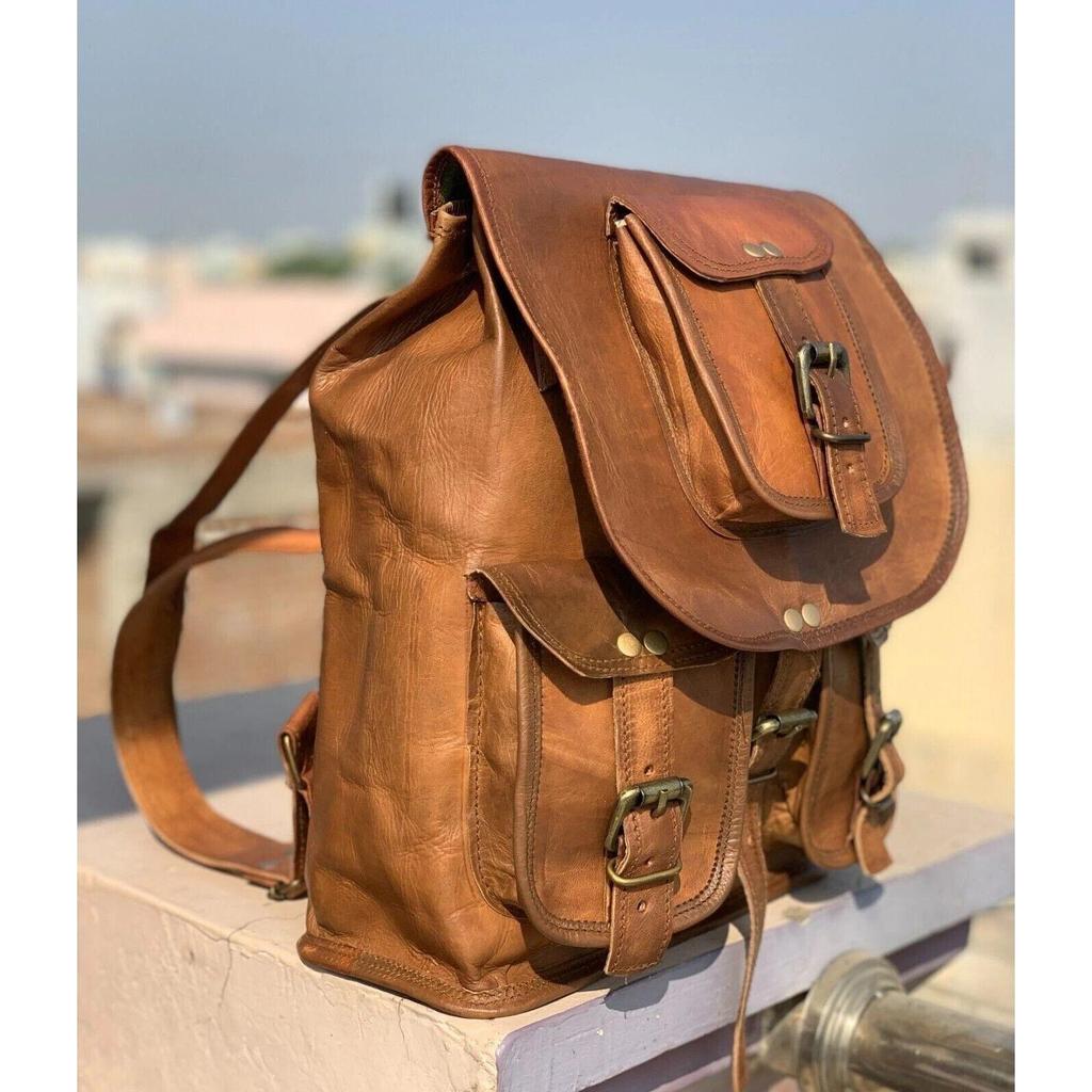 Ručně vyráběný kožený batoh Vintage Brown Backpack Dámský batoh na notebook