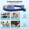 Blue 16 String Lyre Harp Solid Mahogany Antler Design Portable Musical Instrument for Adults Beginners Kids Gift Practice Travel