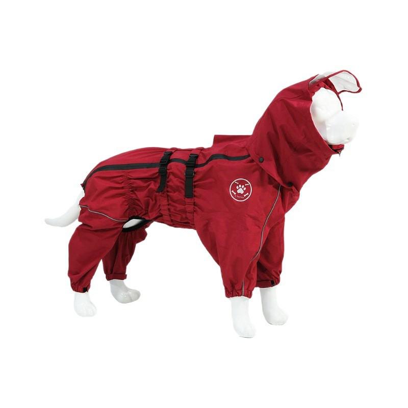 Waterproof Dog Raincoat With Hood Large Breeds Golden Retriever Samoyed Alaskan Malamute Four-Legged Outdoor Pet Coat