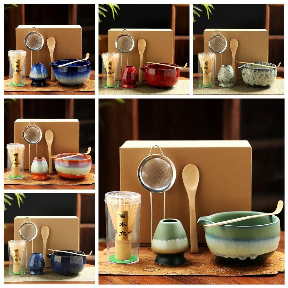 6PCS Matcha Bowl Japanese Matcha Tea Set Matcha Whisk Holder Whisk Teaspoon Tea Sets Tea Lovers