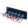 12V-24V 6 Gang Red LED Rocker Switch Panel with 3.1A Dual USB for Car RV Boat Yacht Marine