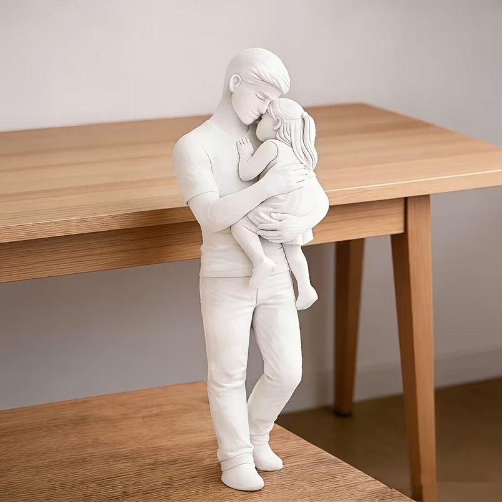 Creative Desktop Girl Figurine Standing Hug Kids Sculpture Gifts Nordic-Style Ornaments Crafts