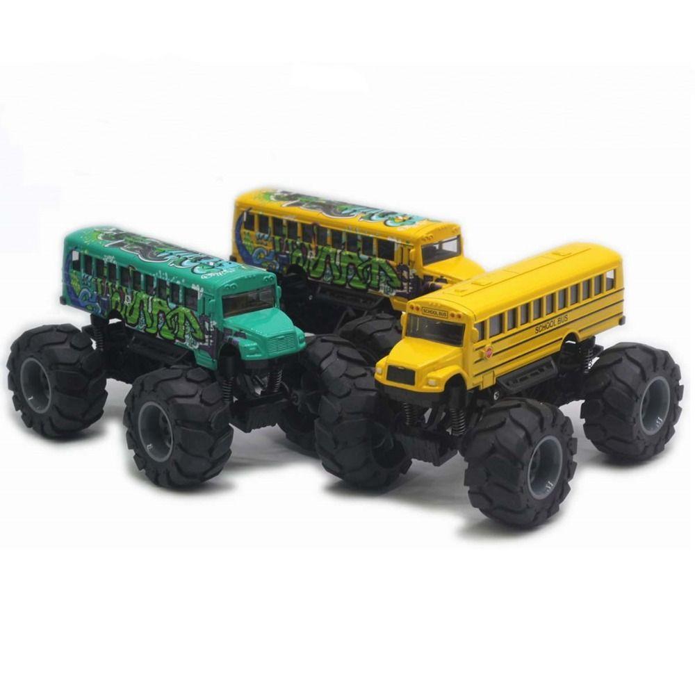 Simulation Pull Back Car Toy Die Cast Metal School Bus Vehicles Toys School Bus Model  Boys Girls