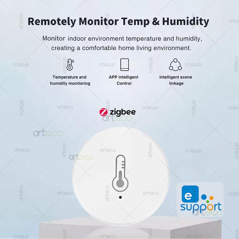 Ewelink ZigBee Smarter Temperatur-Feuchtigkeitssensor Batteriebetrieben APP-Steuerung Thermometer Hygrometer Controller Für Alexa Google