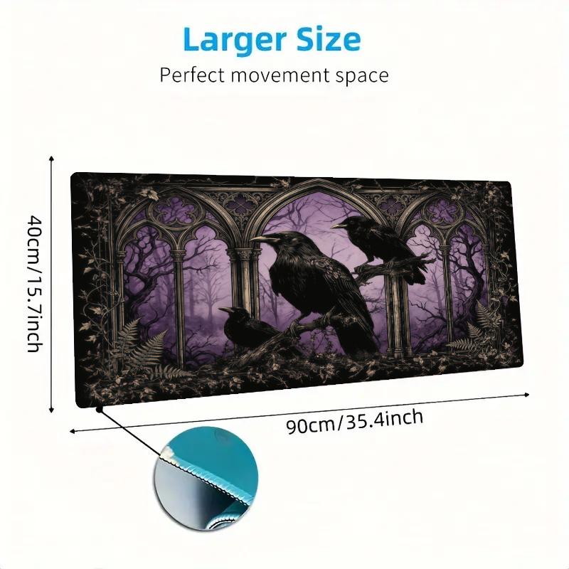 Raven Color Mouse Pad Large Gaming Table Cushion Non-slip Laptop Tablet Big Mousepad XXL Mat Mini PC Playmat With Lock edge