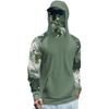 Lightweight Hooded Sun Protection Shirt Long Sleeve Rash Guard Top with Face Cover for Outdoor Activities UV Blocking Breathable Quick Dry
