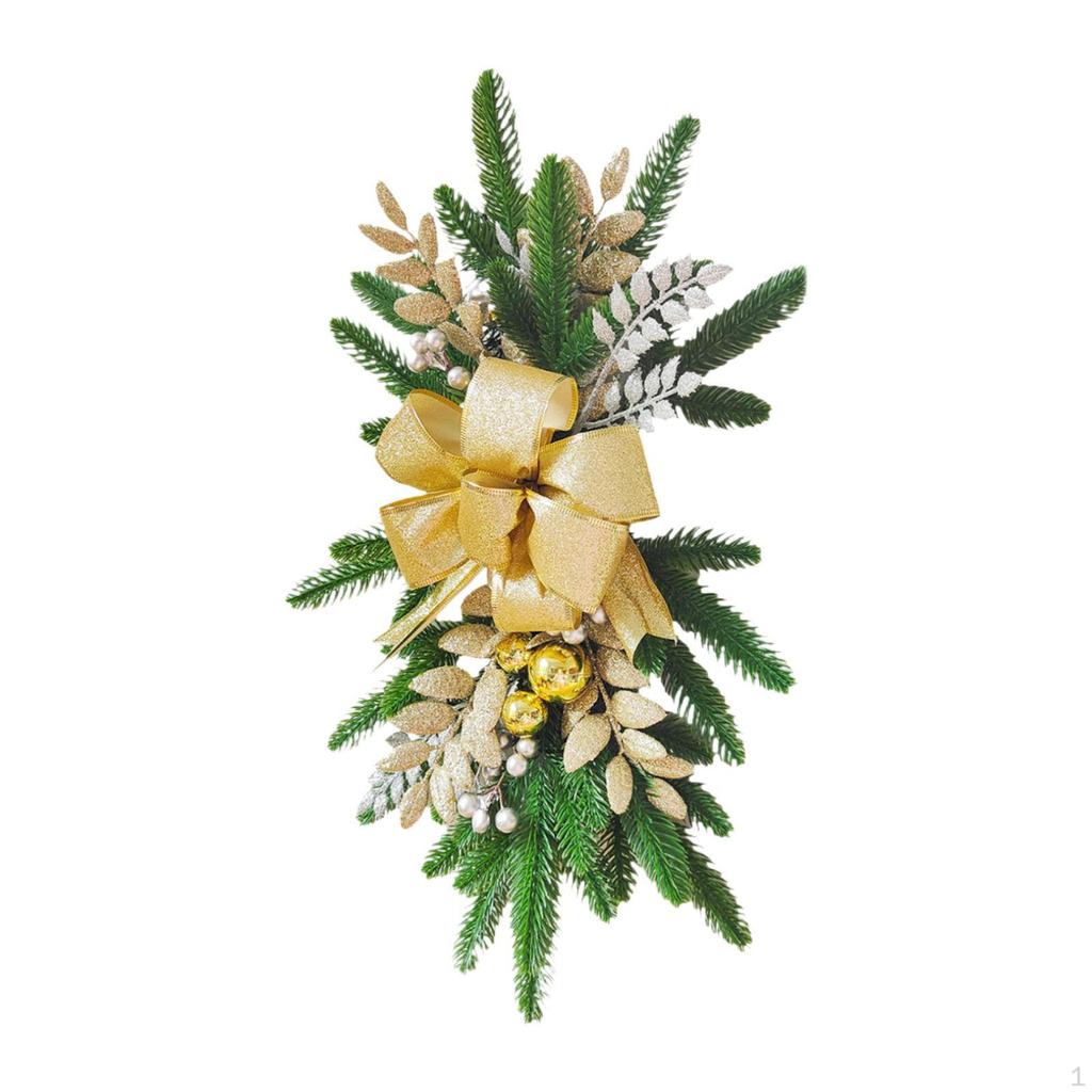 Artificial Christmas Wreath Holiday Decoration Front Door for Balcony Fireplace Hotel