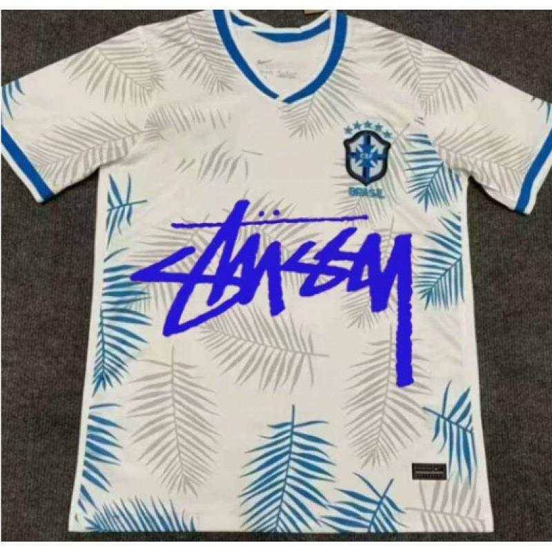 Maglia da Calcio Signature Stussy Retro Brasile Argentina Portogallo Maglia da Allenamento Calcio Uomo Donna Manica Corta