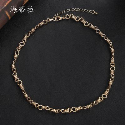 New Irregular 8-character Hip-hop Necklace, Fashionable Punk Style Men's and Women's Niche Versatile Collarbone Neck Chain